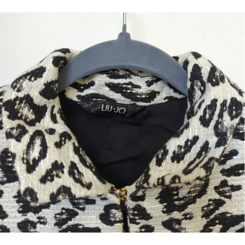 Liu Jo Milano Woman Animal Print Coat size 40